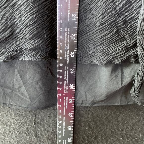 Express Womens Blouse Black Crew Neck Tie Tank 100% Silk Lined Side Zip XL - Picture 7 of 11